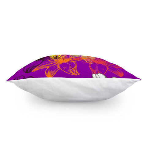 Image of Fancy Tropical Floral Pattern Pillow Cover