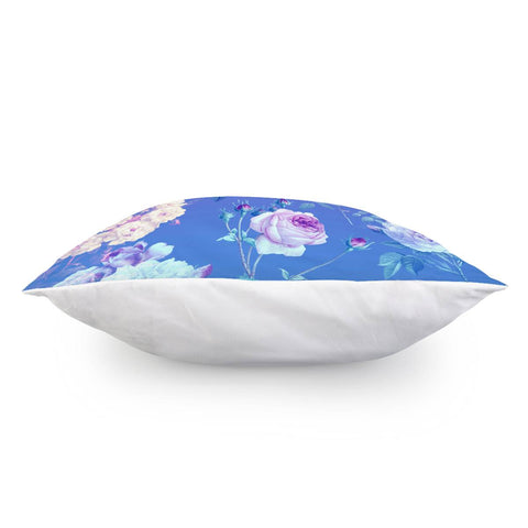 Image of Vintage Roses On Blue Gradient Pillow Cover