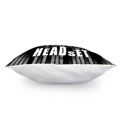 Image of Headphones And Sound Waves And Punk And Font Pillow Cover