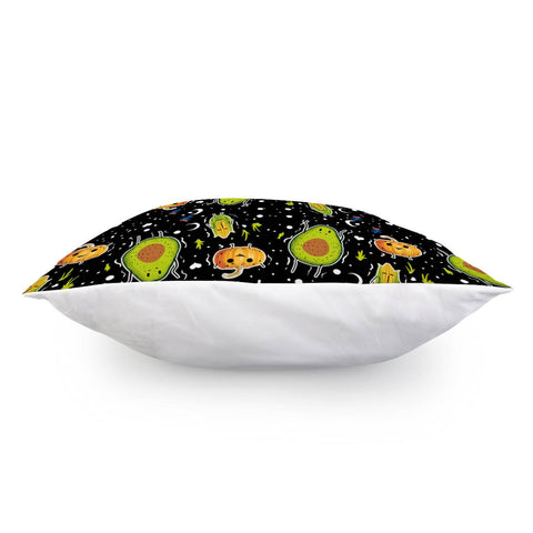 Image of Avocado With Pumpkin And Corn And Graffiti And Polka Dots And Moon And Flowers Pillow Cover