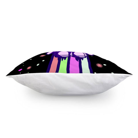 Image of Donuts And Rockets And Stars And Flowers And Rainbow Pillow Cover