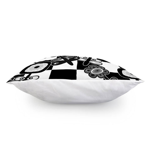 Image of Chess And Flowers And Leaves And Graffiti Pillow Cover