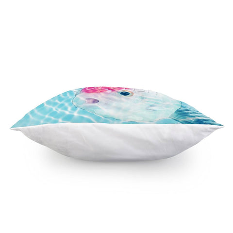 Image of Goldfish And Ripples And Font And Bubbles Pillow Cover