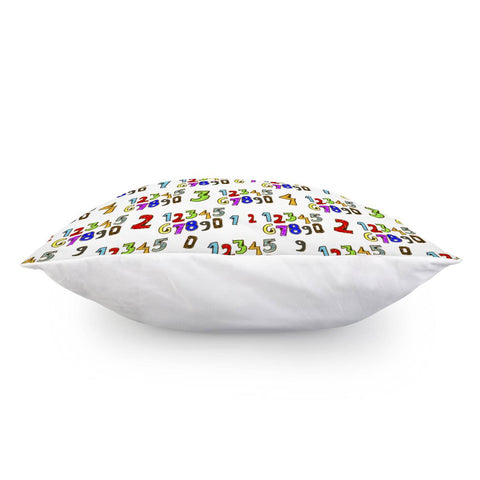 Image of Cartoon Style Numbers Motif Pattern Pillow Cover