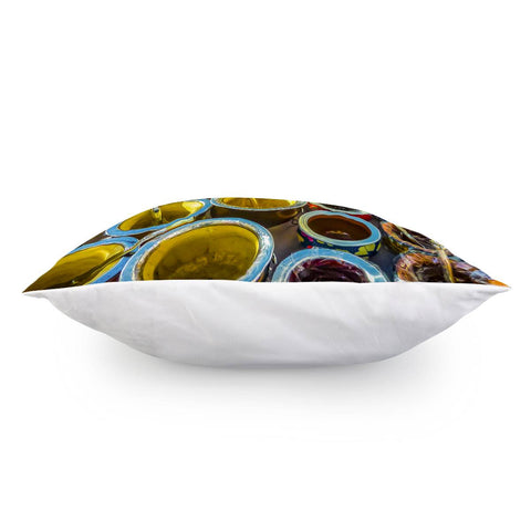Image of Mate Cups On Sale At Fair Street, Montevideo, Uruguay Pillow Cover