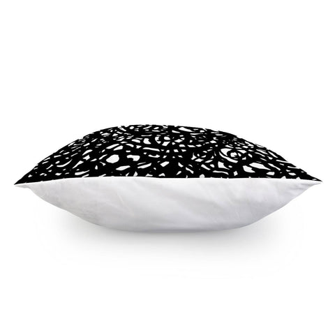 Image of Black And White Abstract Intricate Print Pillow Cover