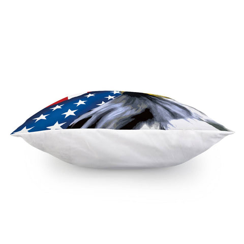 Image of Bald Eagle And American Flag Pillow Cover