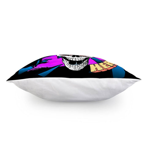 Image of Skull And Glasses And Debris And Fonts Pillow Cover