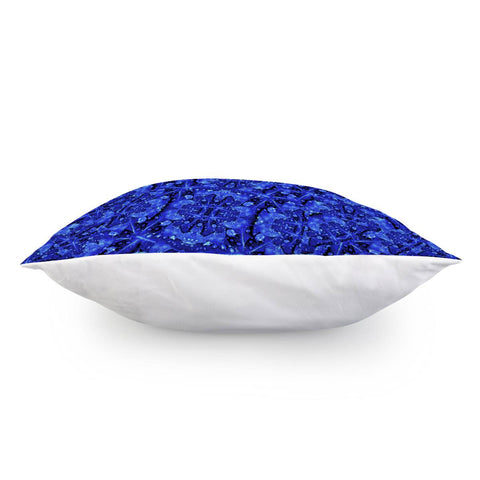 Image of Blue Fancy Ornate Print Pattern Pillow Cover