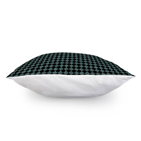 Image of Turquoise Leather Look Diamond Pillow Cover