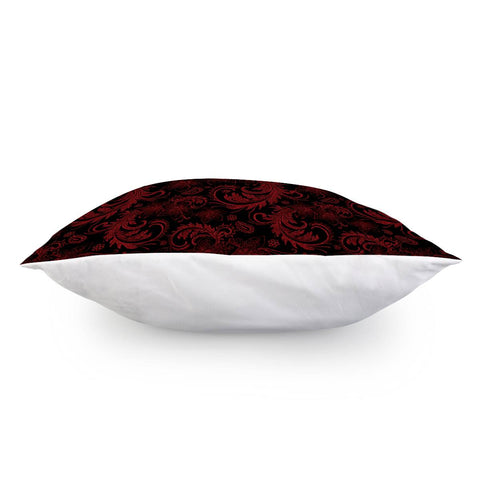 Image of Dark Red Flourish Pillow Cover