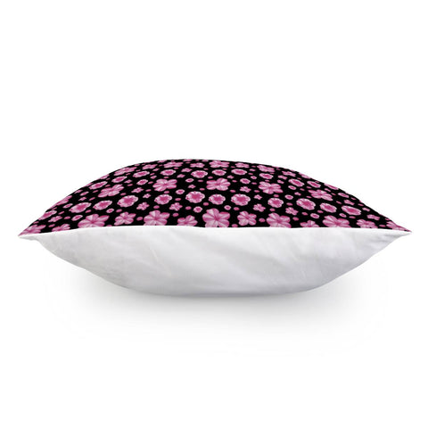 Image of Pink And Black Floral Collage Print Pillow Cover