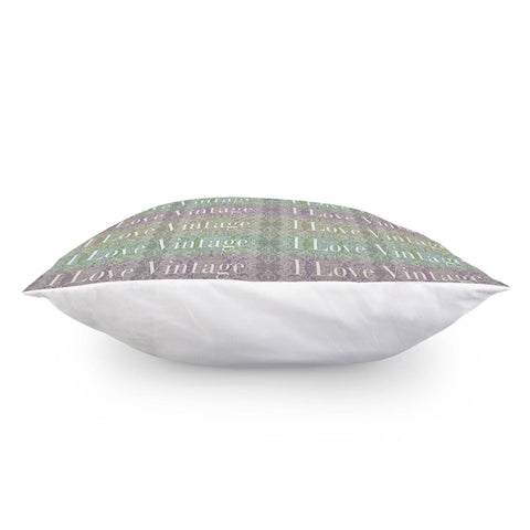 Image of I Love Vintage Phrase Motif Striped Pattern Design Pillow Cover