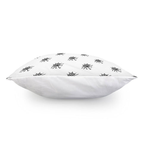 Image of Black And White Floral Print Pattern Pillow Cover
