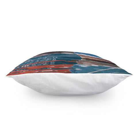 Image of Fishing Boats Parked At Lake, Chiloe Island - Chile Pillow Cover