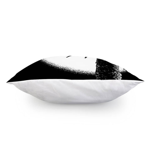 Image of Black And White Tropical Moonscape Illustration Pillow Cover