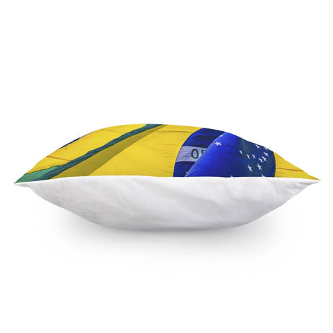 Image of Brazil Flags Waving Pattern Pillow Cover