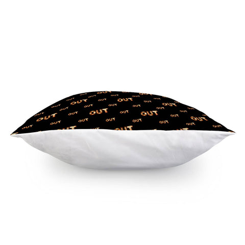 Image of Out Word Motif Print Pattern Pillow Cover