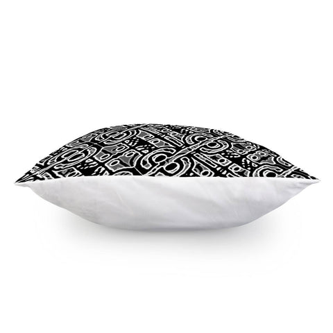 Image of Linear Black And White Ethnic Print Pillow Cover