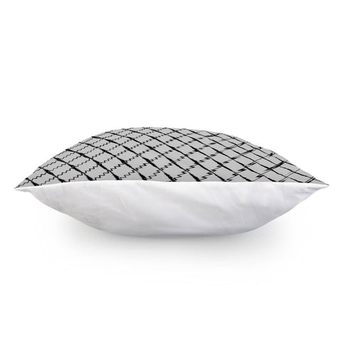 Image of Pattern Abstrait Carreaux Noir/Gris Pillow Cover