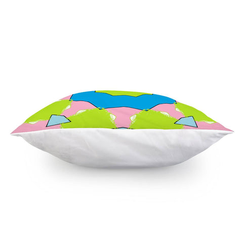 Image of Pink, Green And Blue Abstract Pillow Cover