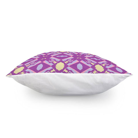 Image of Pink, Yellow And Purple Pattern Pillow Cover