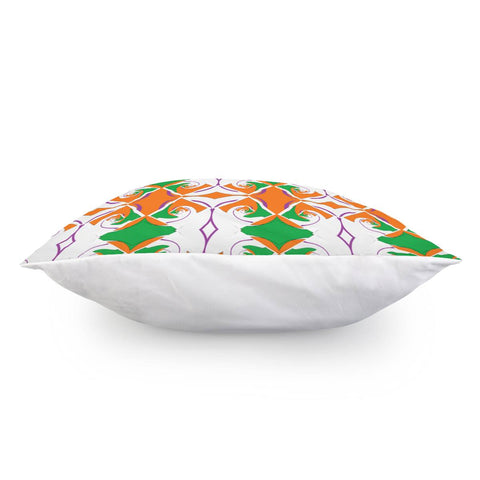 Image of Green, White And Orange Abstract Pillow Cover