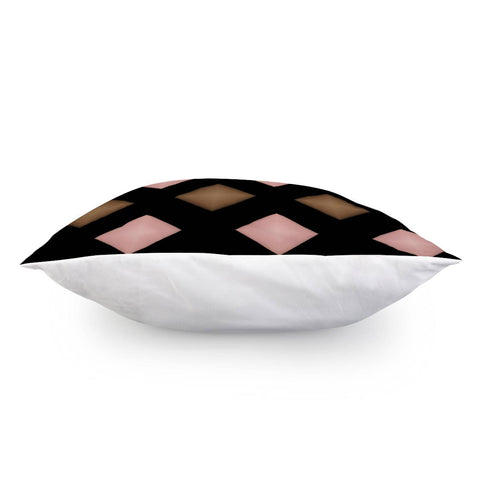 Image of Pink And Brown Diamond Blocks Pillow Cover