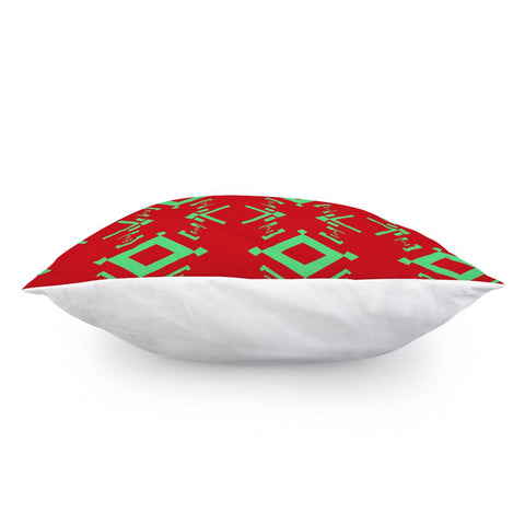 Image of Bright Green And Red Pattern Pillow Cover