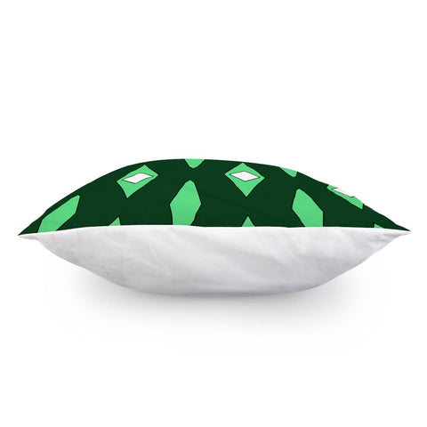 Image of White And Green Diamond Blocks Pillow Cover