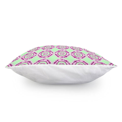 Image of Green And Pink Circles Pattern Pillow Cover