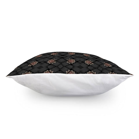 Image of Black And Brown Leather Textured Pillow Cover