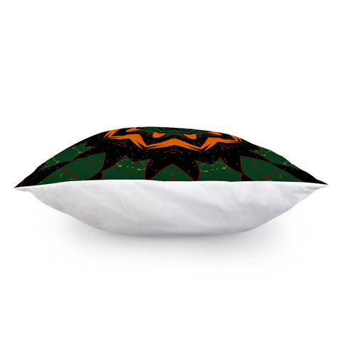 Image of Dark Brown, Green And Orange Pattern Pillow Cover