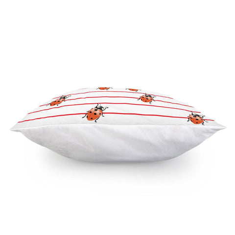 Image of Ladybugs Red Stripes Pillow Cover