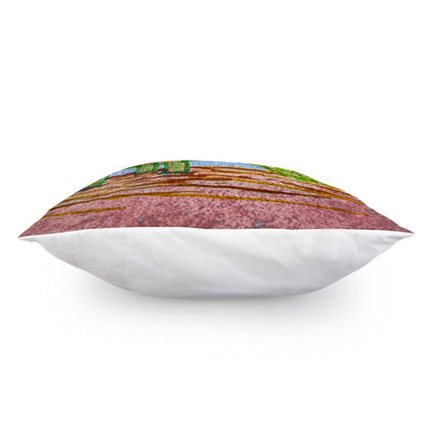 Image of Turtle And Letttuce Colored Illustration Pillow Cover