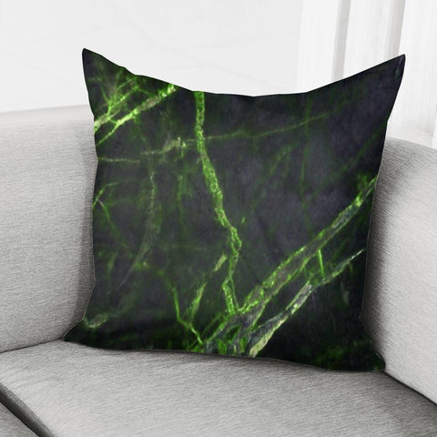 Image of Black And Green Marble Print Pillow Cover