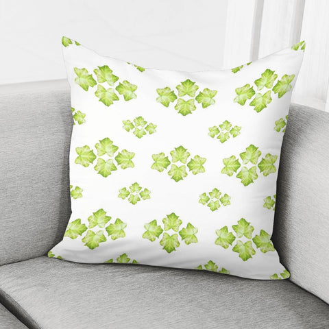 Image of Bright Leaves Motif Print Pattern Design Pillow Cover