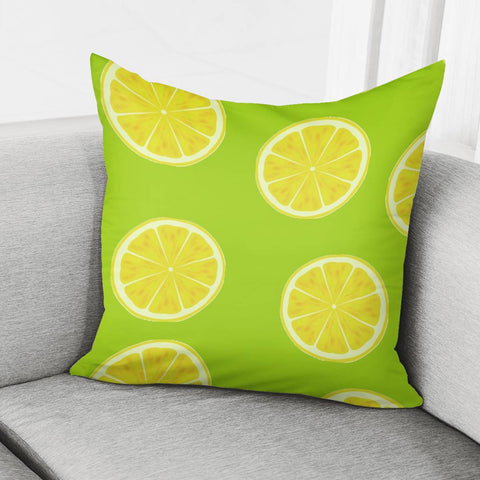 Image of Lemon Halves Green Pattern Pillow Cover