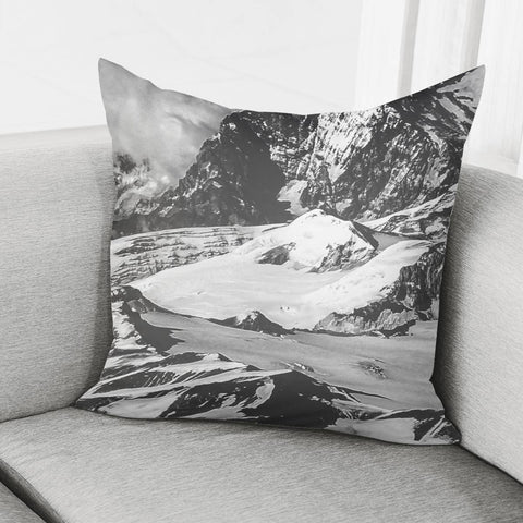 Image of Black And White Andes Mountains Aerial View, Chile Pillow Cover