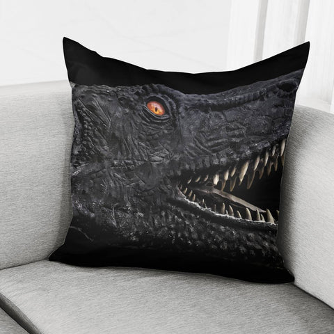 Image of Trex Dinosaur Head Dark Poster Pillow Cover