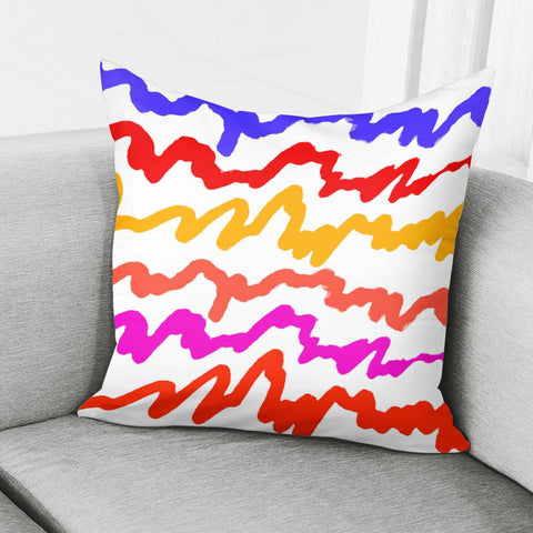 Image of Multicolored Scribble Abstract Pattern Pillow Cover