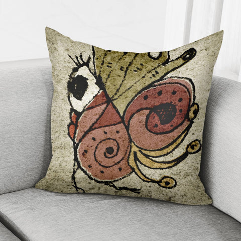 Image of Fantasy Cute Bird Drawing Artwork Pillow Cover