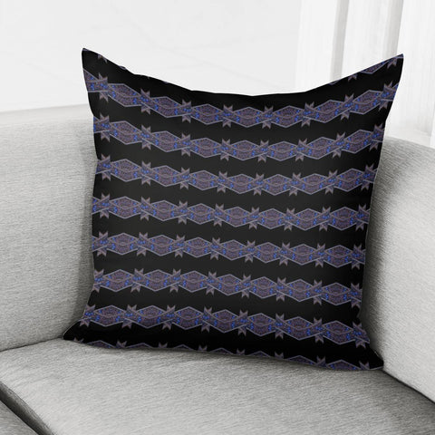 Image of Dark Ornate Nouveau Striped Print Pillow Cover