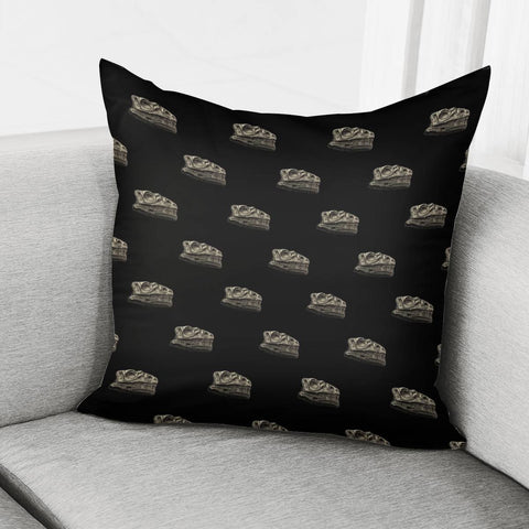 Image of Dinosaur Skeleton Head Motif Pattern Pillow Cover