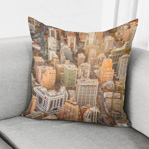 Image of Santiago De Chile Cityscape Aerial View Pillow Cover