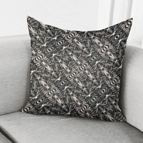 Image of Modern Tribal Silver Ornate Pattern Print Pillow Cover