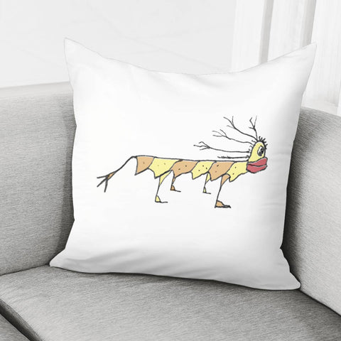 Image of Mutant Dog Isolated Pencil Drawing Pillow Cover