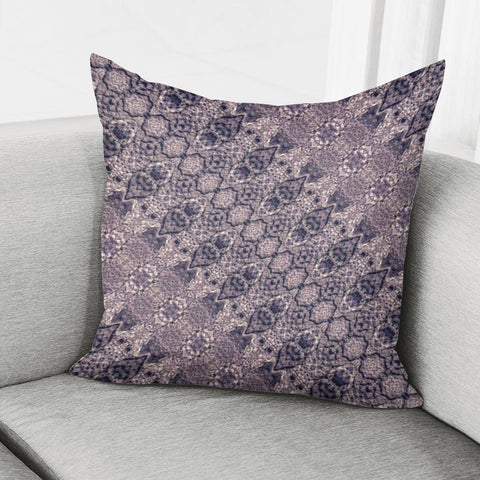 Image of Violet Textured Mosaic Ornate Print Pillow Cover