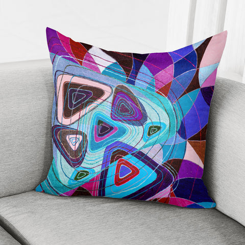 Image of Abstract Modern Art On Coarse Linen Colored Pillow Cover