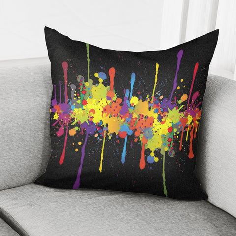 Image of Crazy Multicolored Double Running Splashes Pillow Cover